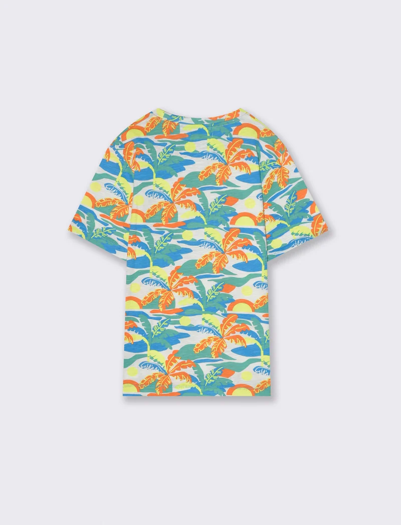 T-shirt stampata con tasca da bambino - Fantasia