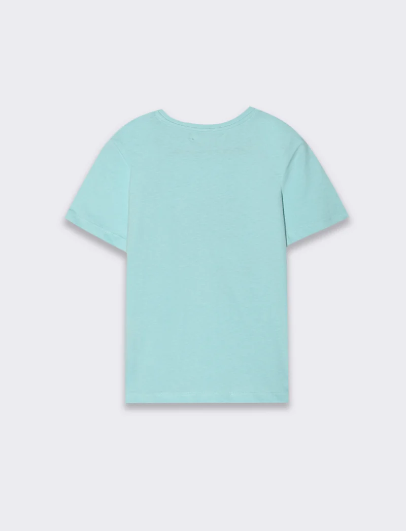 T-shirt con stampa colorata da bambina - Verde acqua
