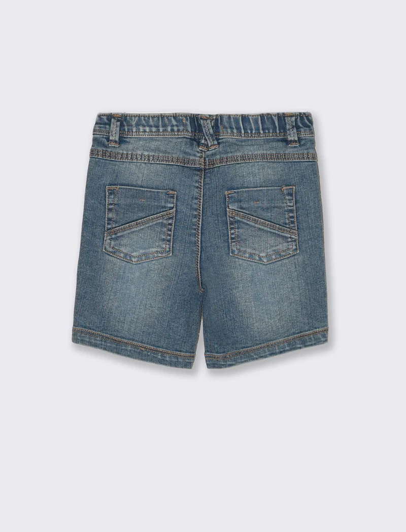 Bermuda a righe da neonato - Denim