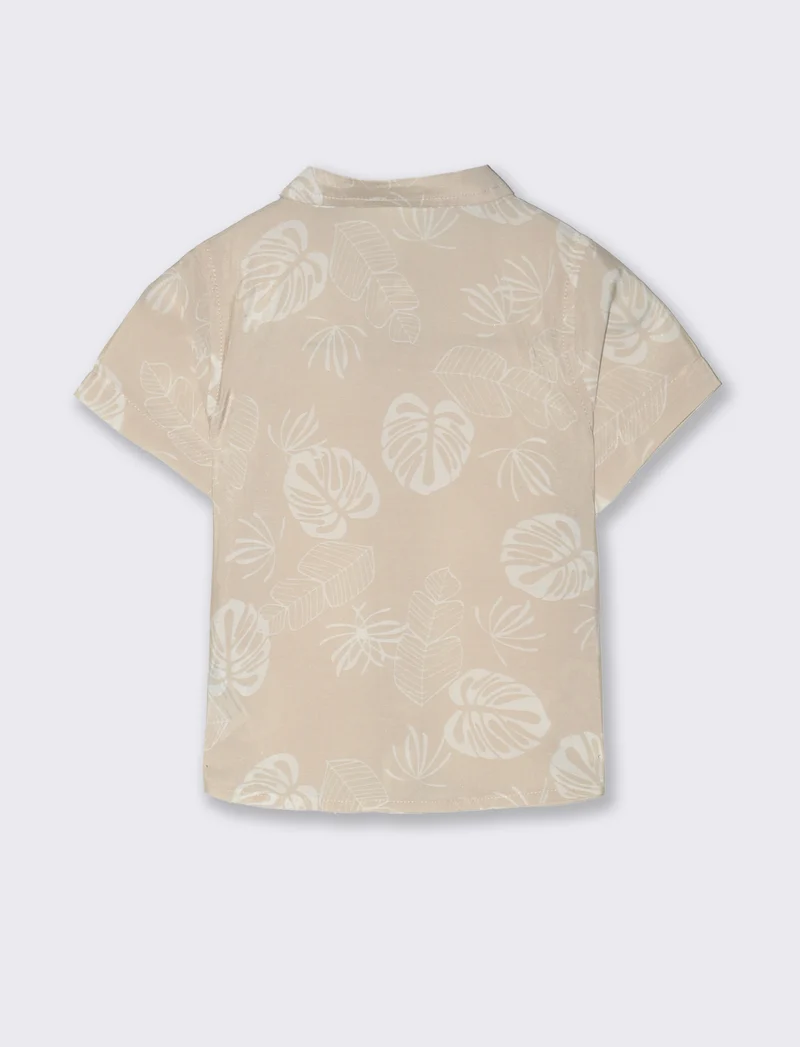 Camicia stampata da neonato - Beige