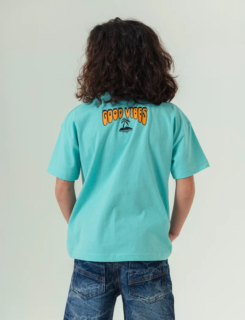 T-shirt con patch da bambino - Verde