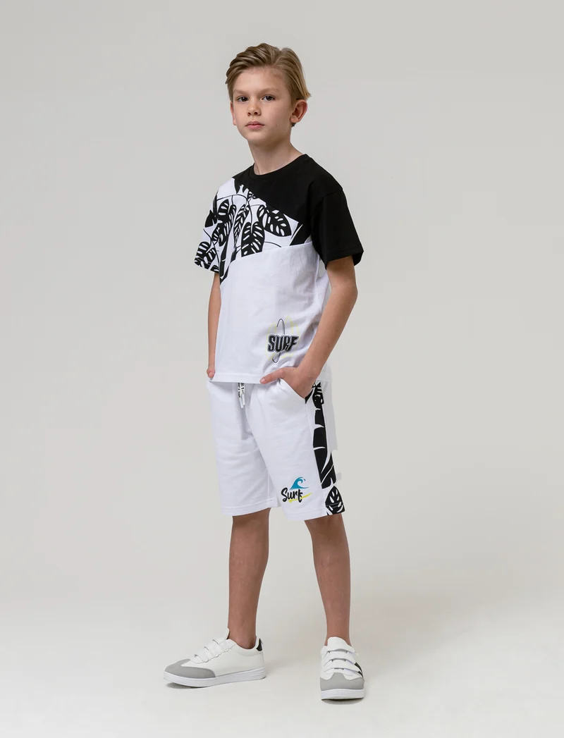 T-shirt bicolor da bambino - Fantasia
