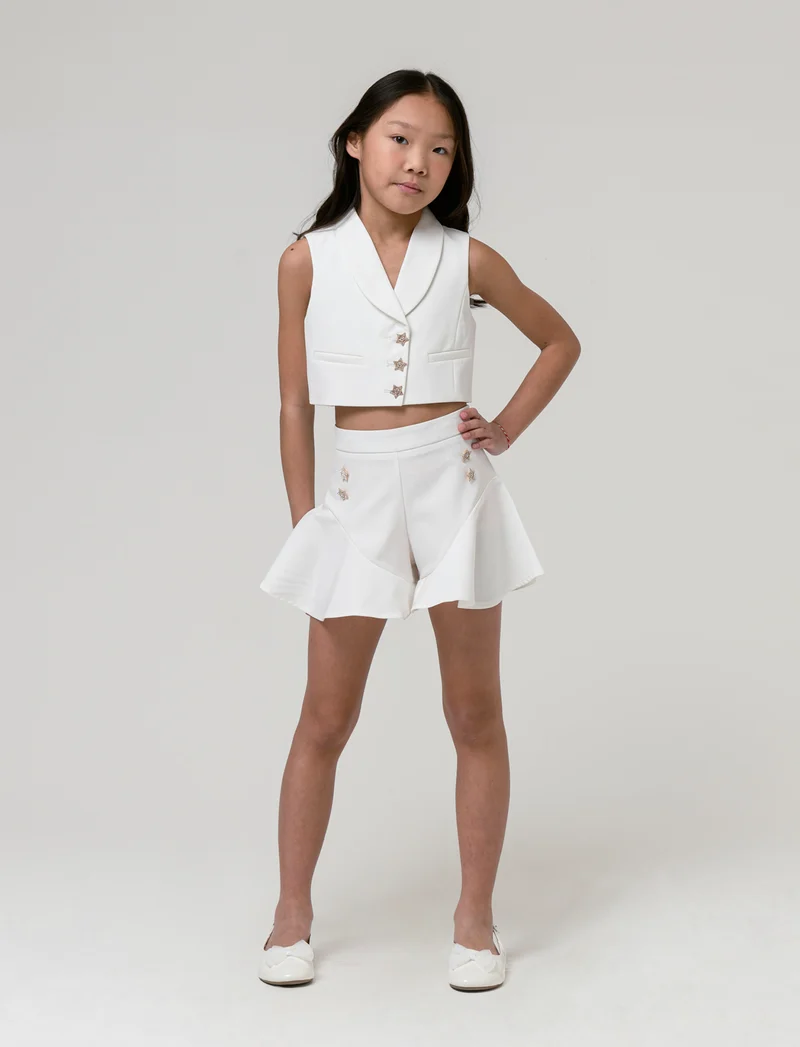 Gilet elegante da bambina - Bianco latte