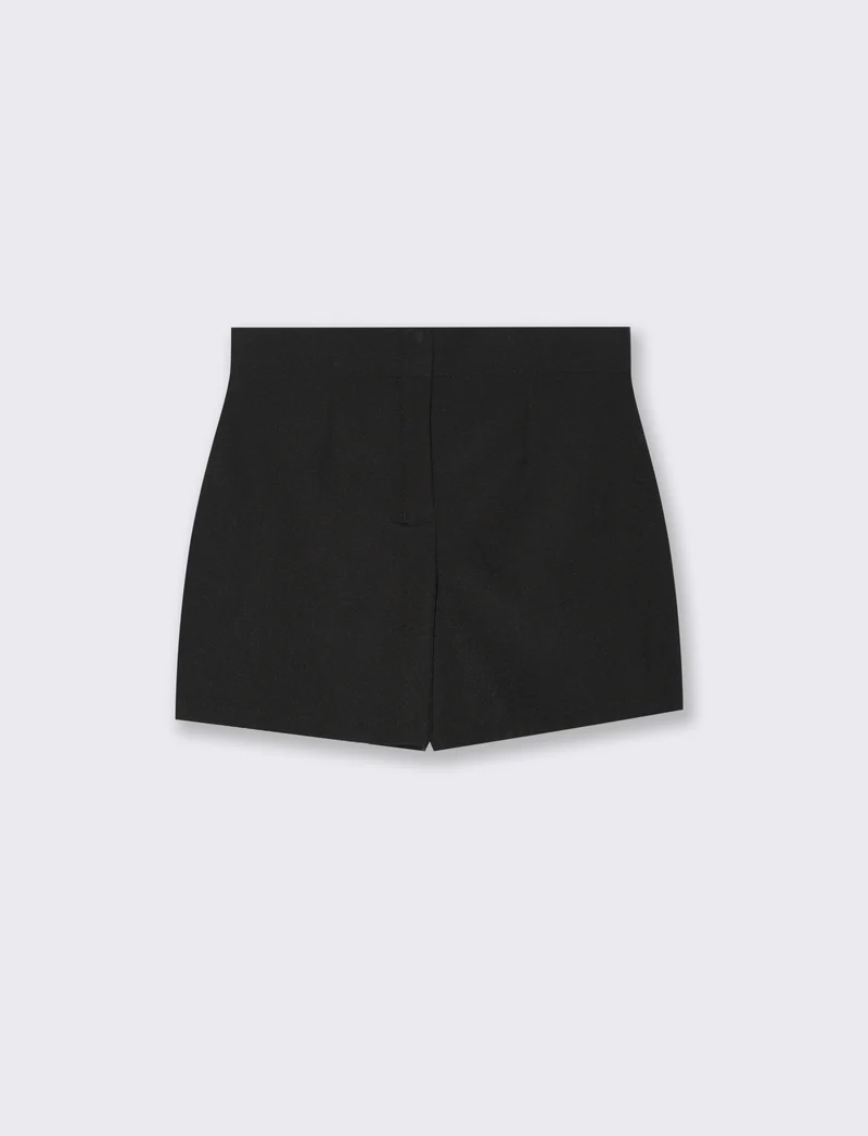 Short con bottoni gioiello da bambina - Nero