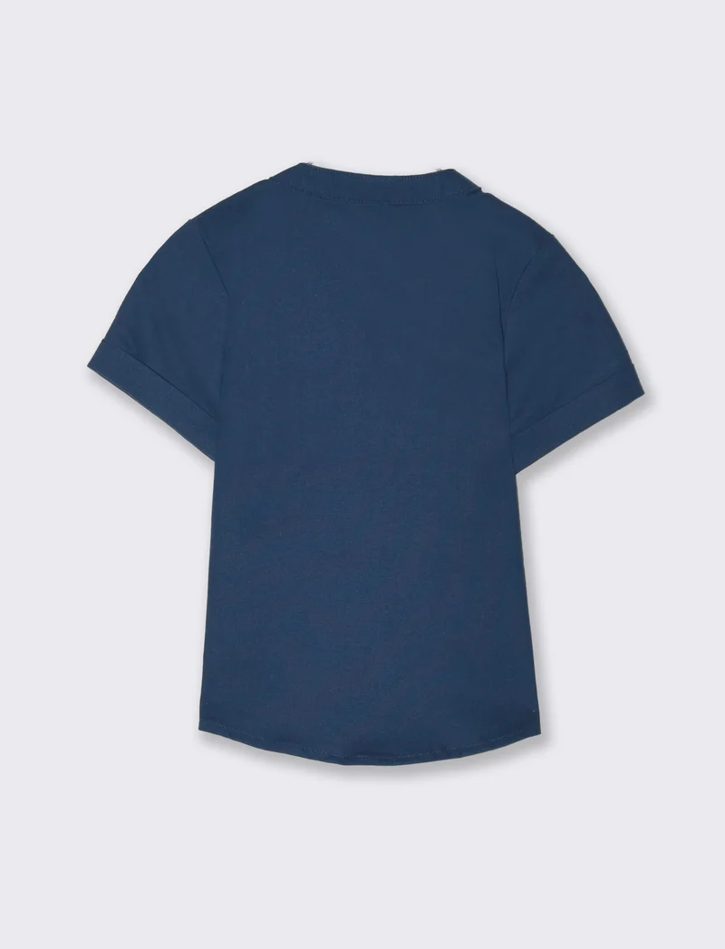Camicia tinto filo da neonato - Blu