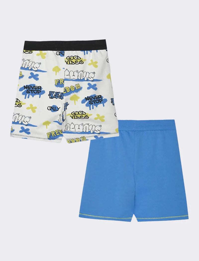 Bermuda 2 pack in felpa da bambino - Bianco