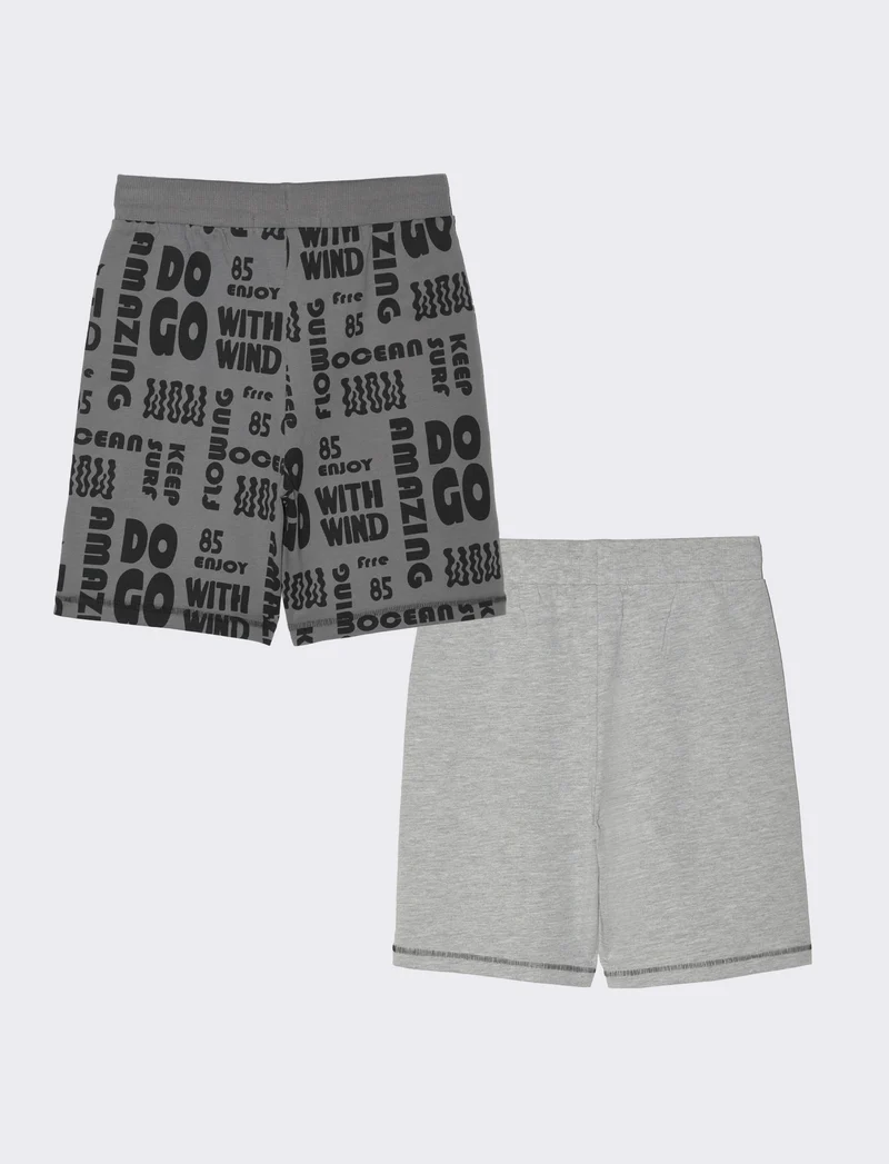 Bermuda 2 pack in felpa da bambino - Grigio