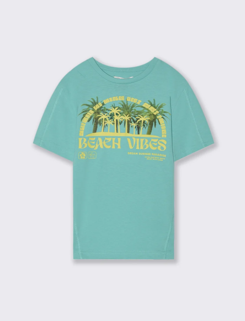 T-shirt coreana da bambino - Verde acqua