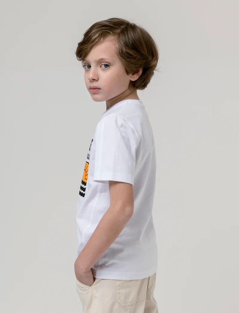 T-shirt coreana da bambino - Bianco