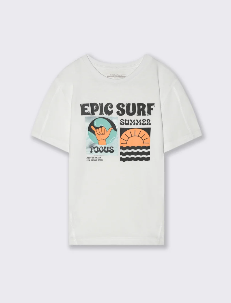 T-shirt coreana da bambino - Bianco