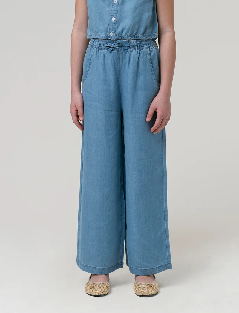 Pantaloni rigati da bambina - Denim