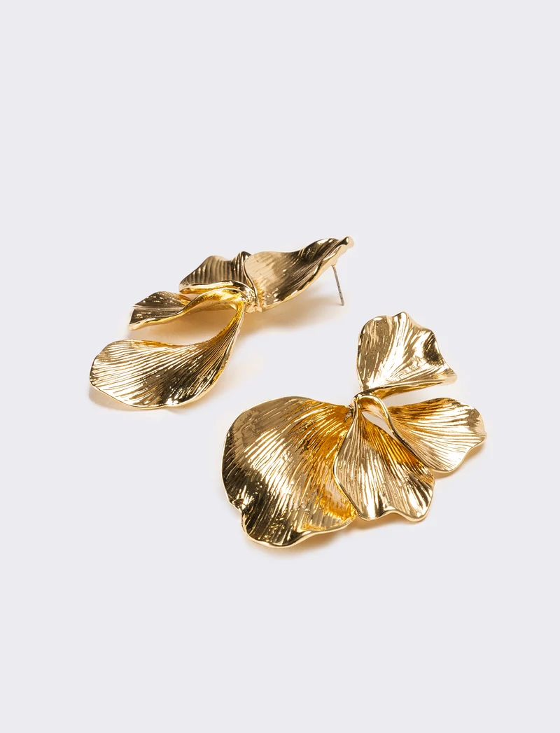Orecchini donna con fiori - Oro