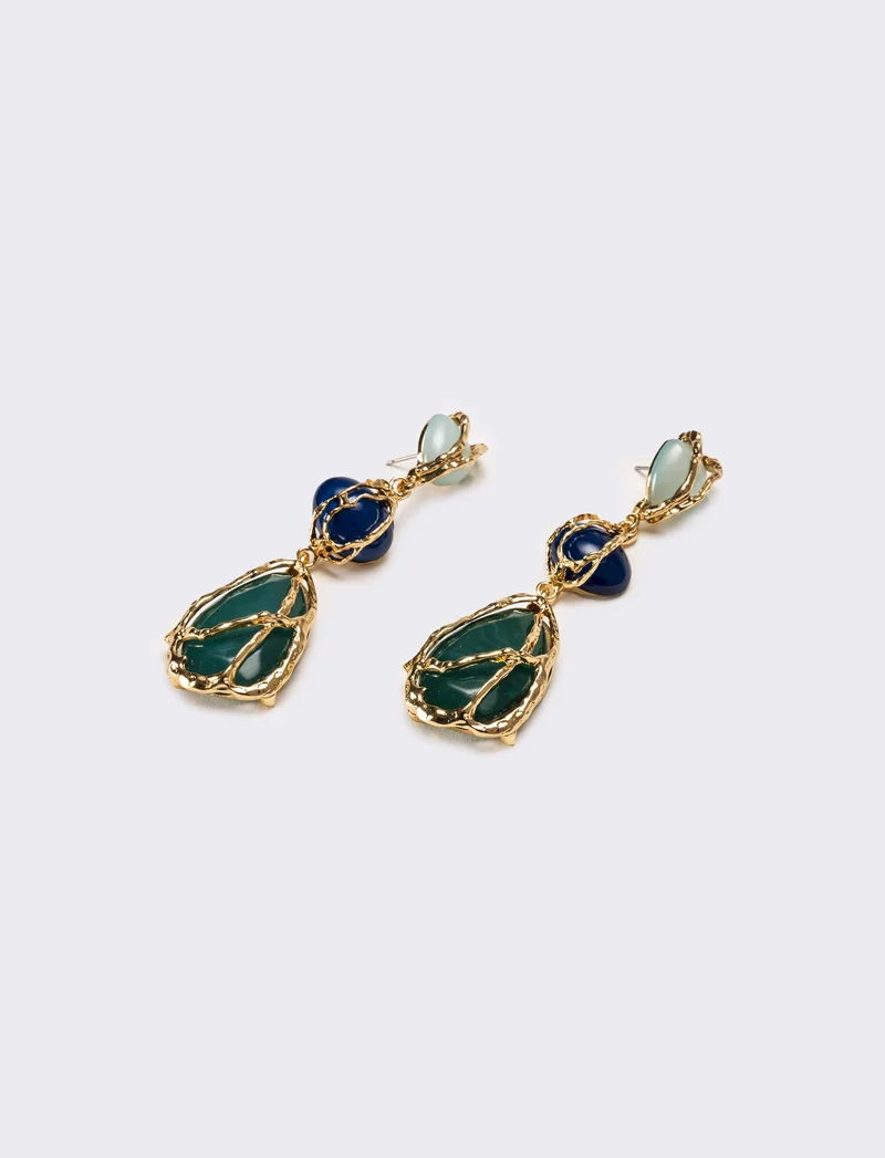 Orecchini donna con pietre - Verde