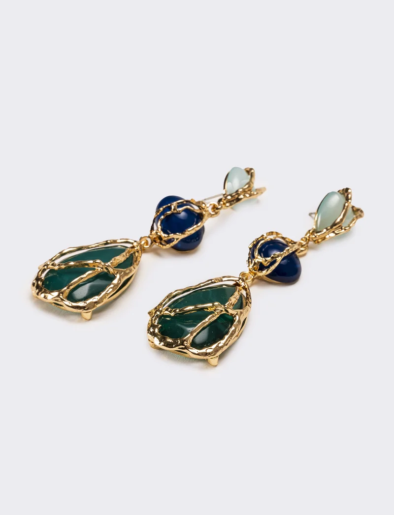 Orecchini donna con pietre - Verde