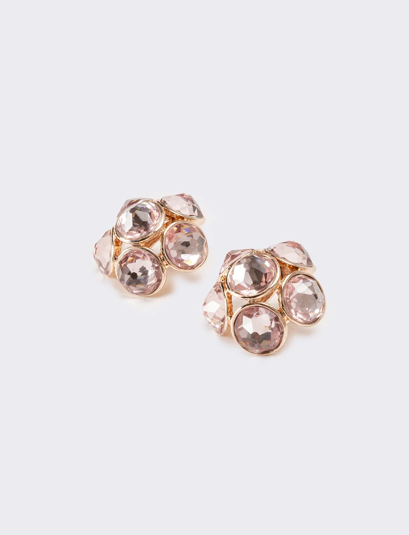 Orecchini donna pietre grandi - Rosa