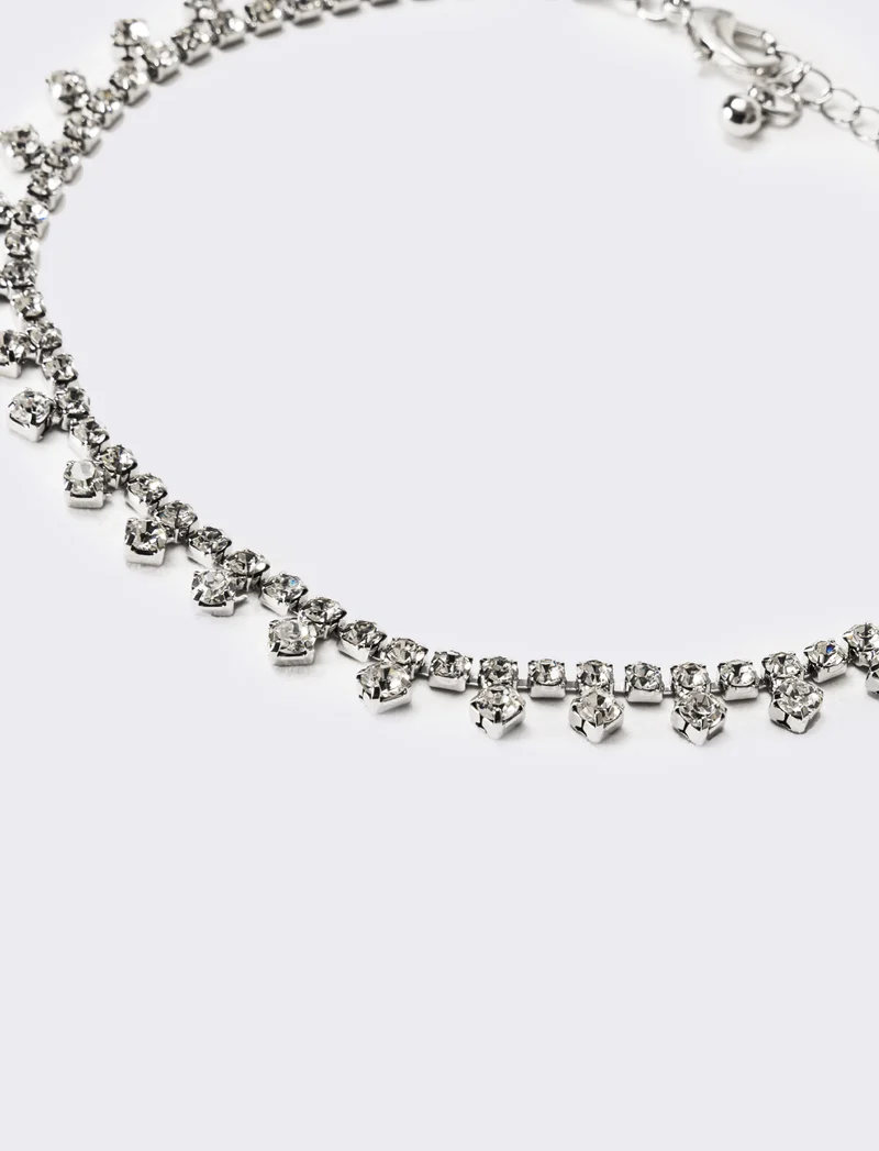 Cavigliera donna strass - Argento