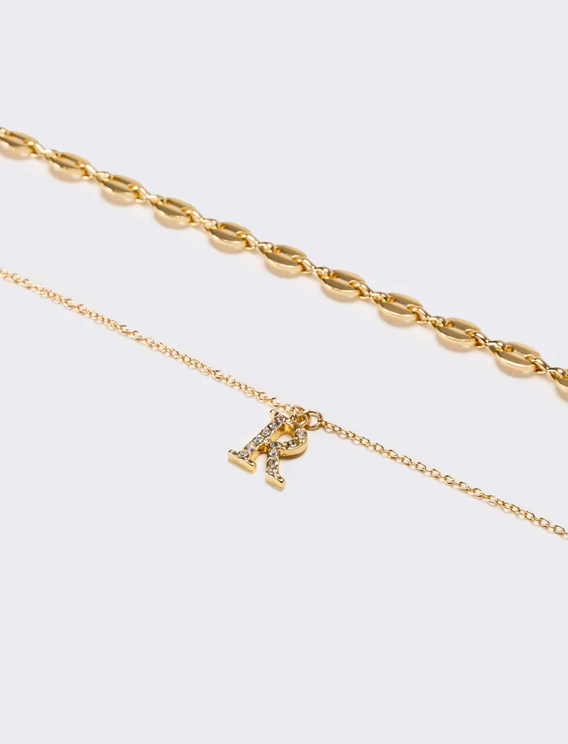 Collana donna con lettera iniziale - Var 6
