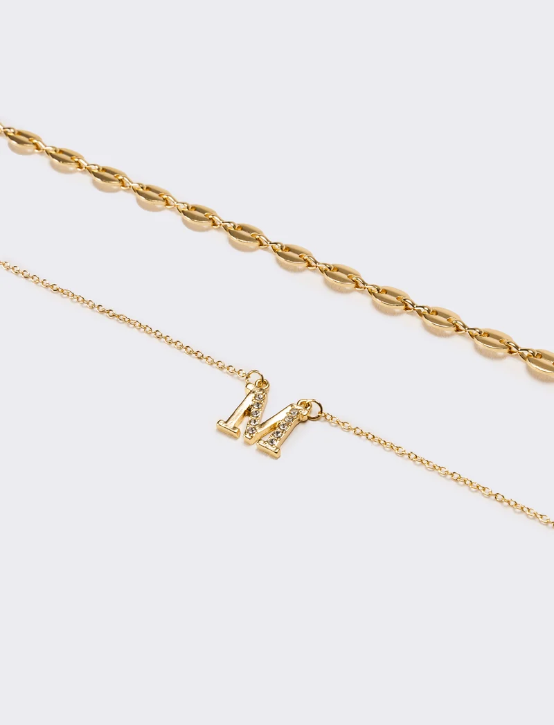 Collana donna con lettera iniziale - Var 5