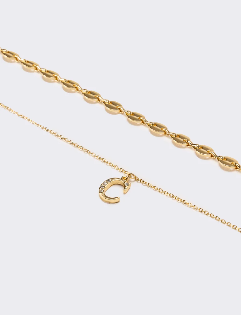 Collana donna con lettera iniziale - var 2