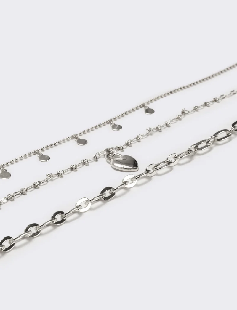 Collana donna 3 fili diversi - Argento