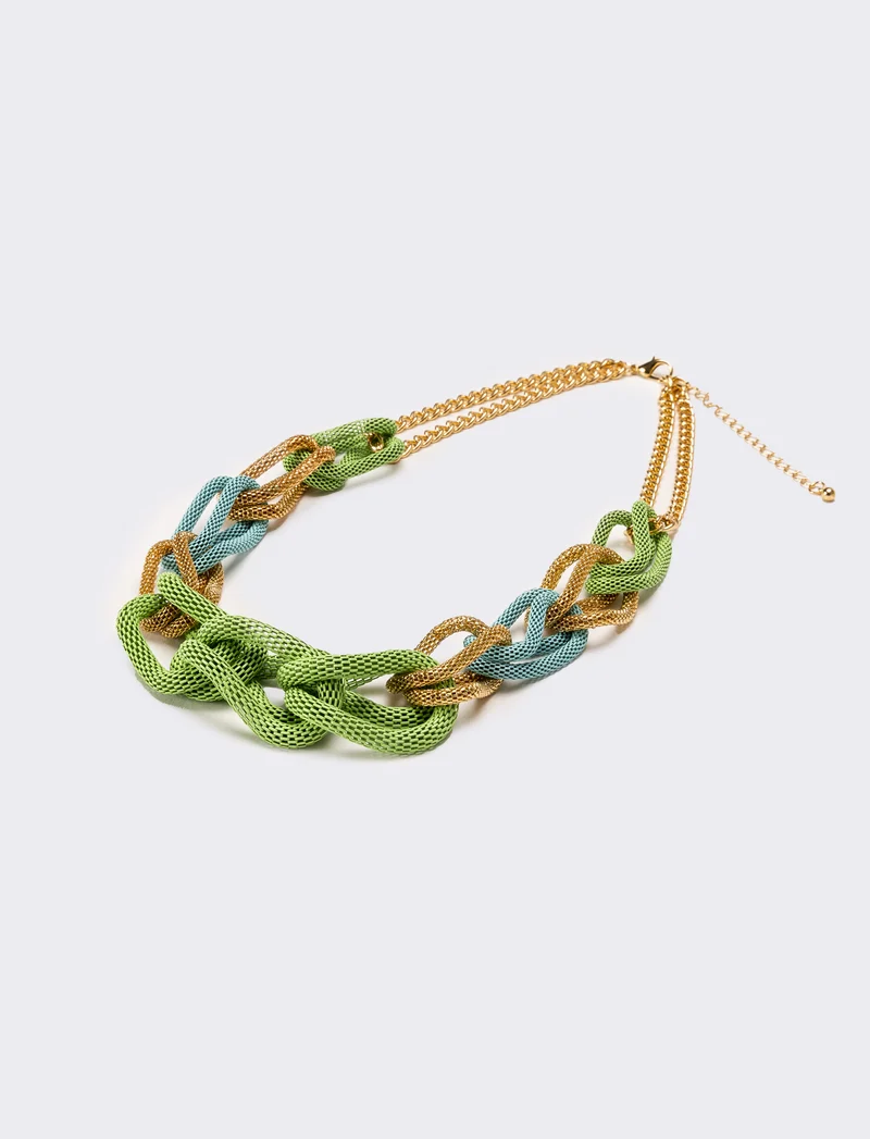 Collana donna maglia - Verde