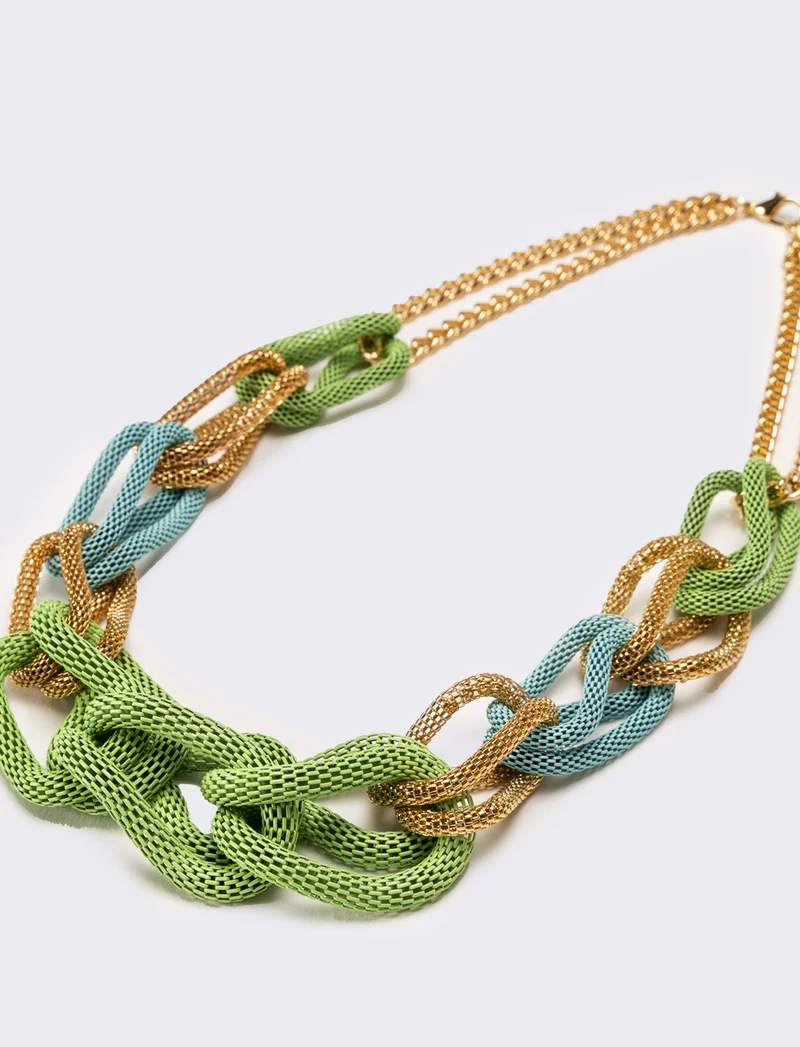 Collana donna maglia - Verde