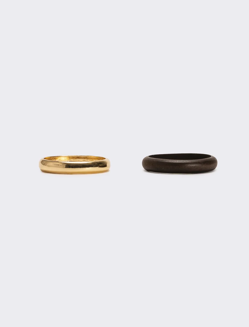 Bracciale donna metallo e legno - Oro