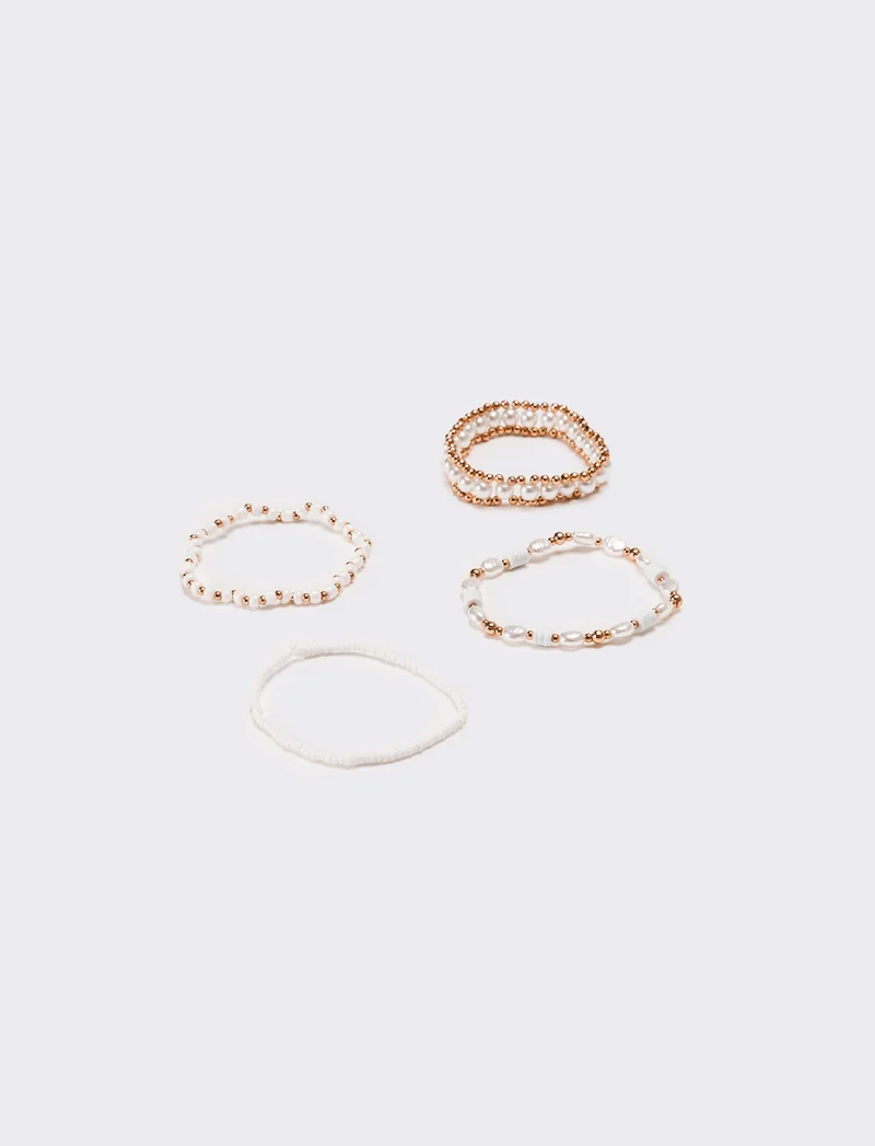 Bracciali donna 3 elastici con palline - Rosa