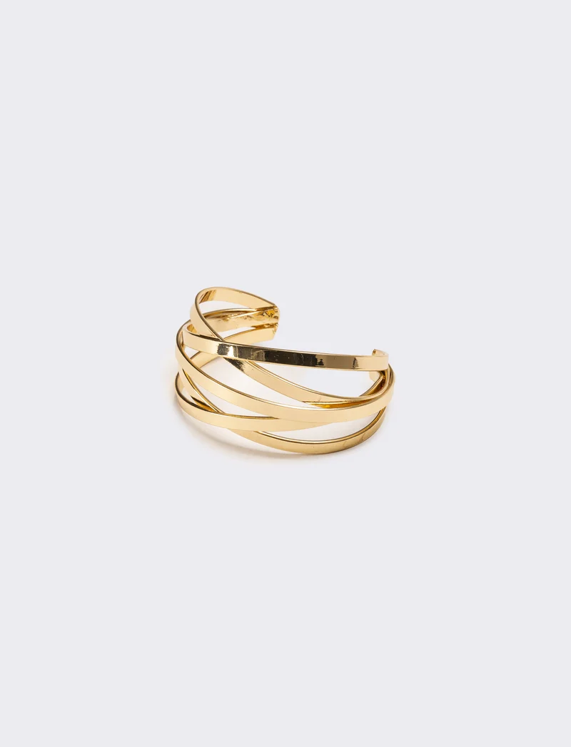 Bracciale donna 5 fili rigido aperto - Oro