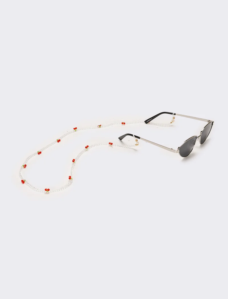 Collana portaocchiali con ciliegie - Trasparente