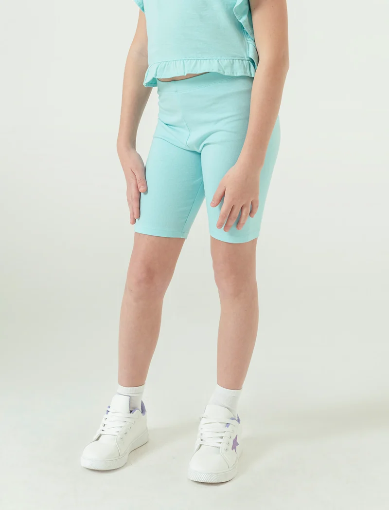 Leggings corto da bambina - Verde acqua