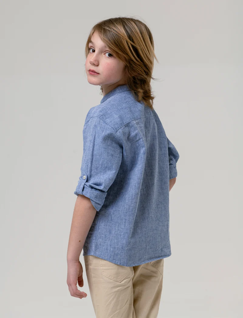 Camicia in chambray da bambino - Blu