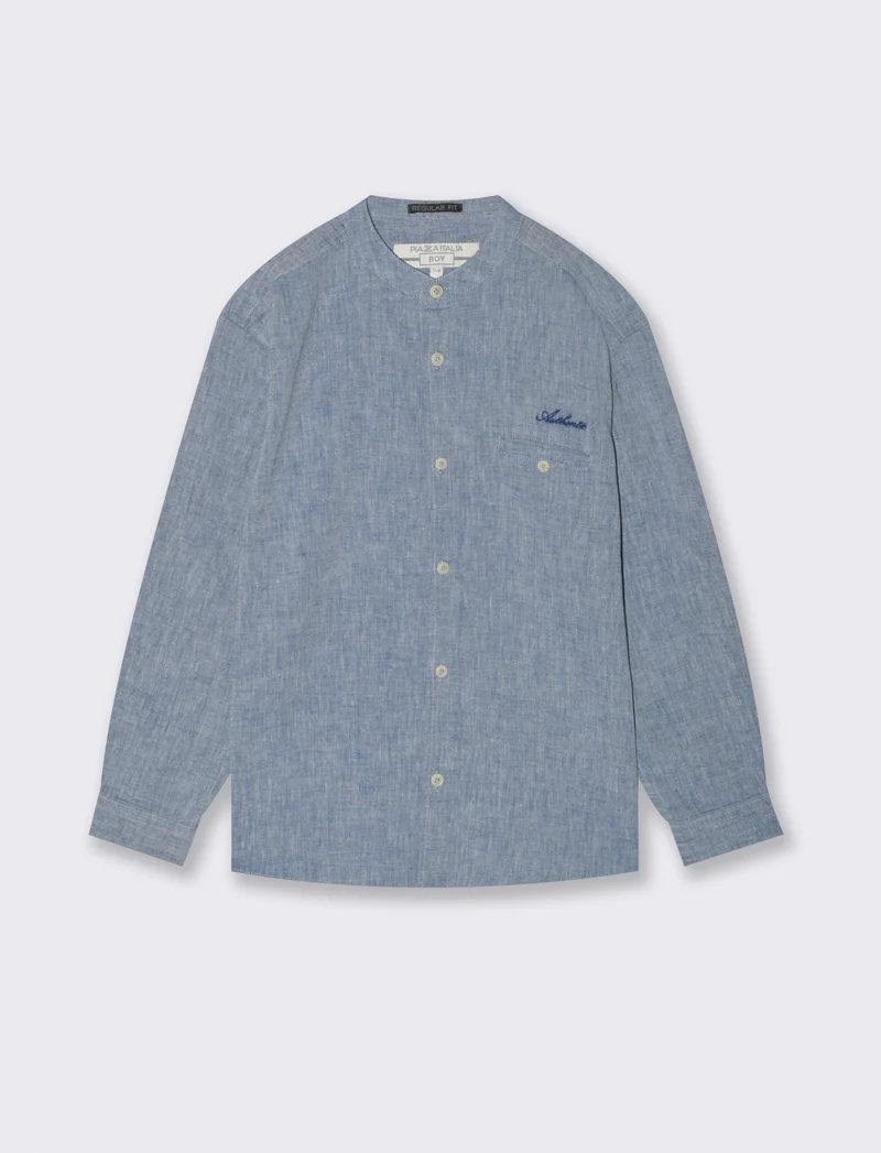 Camicia in chambray da bambino - Blu