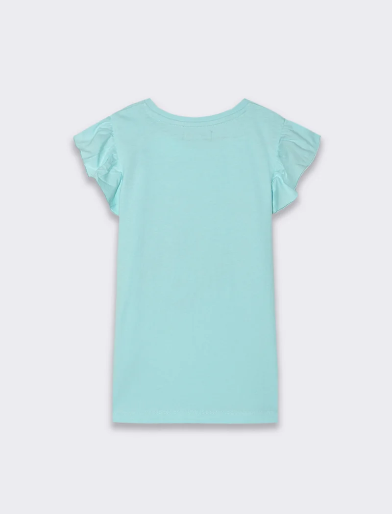 T-shirt mezza manica da bambina - Verde acqua