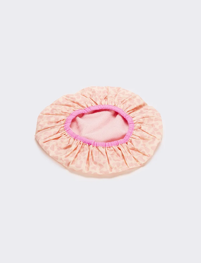 Cuffia doccia donna fantasia leopardata - Rosa