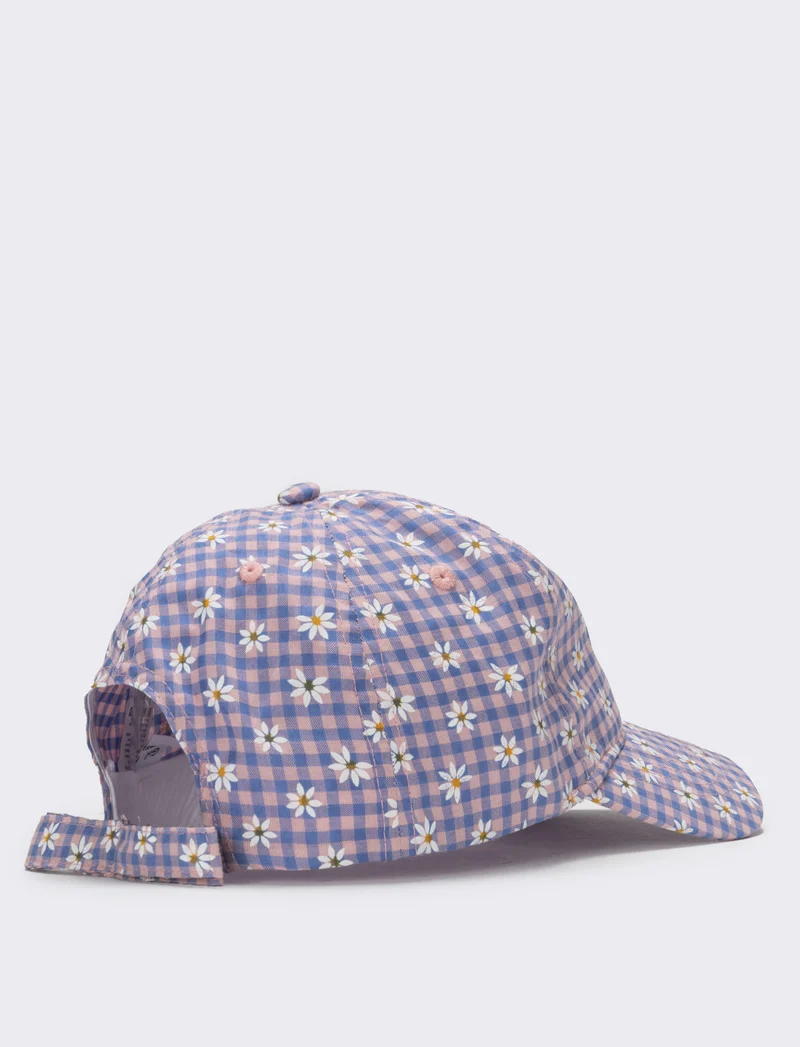 Cappello bambina baseball con margherite - Lilla