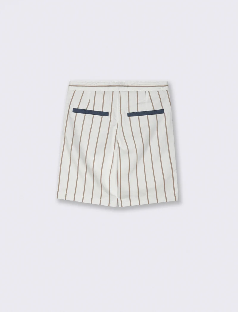 Bermuda motivo a righe da bambino - Beige