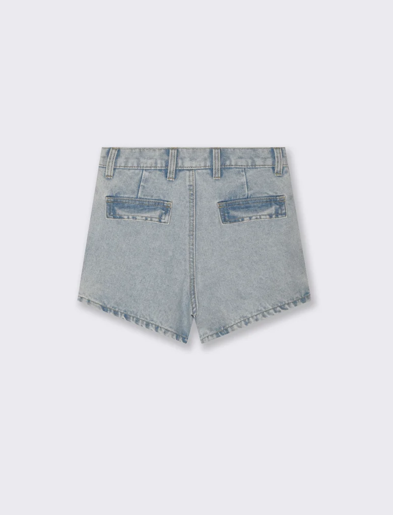 Shorts in jeans con tasconi da bambina - Denim chiaro