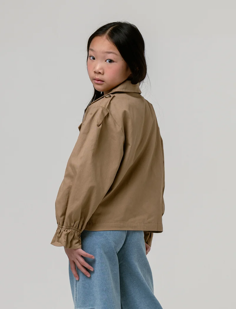 Giacca corta in twill da bambina - Kaky 1