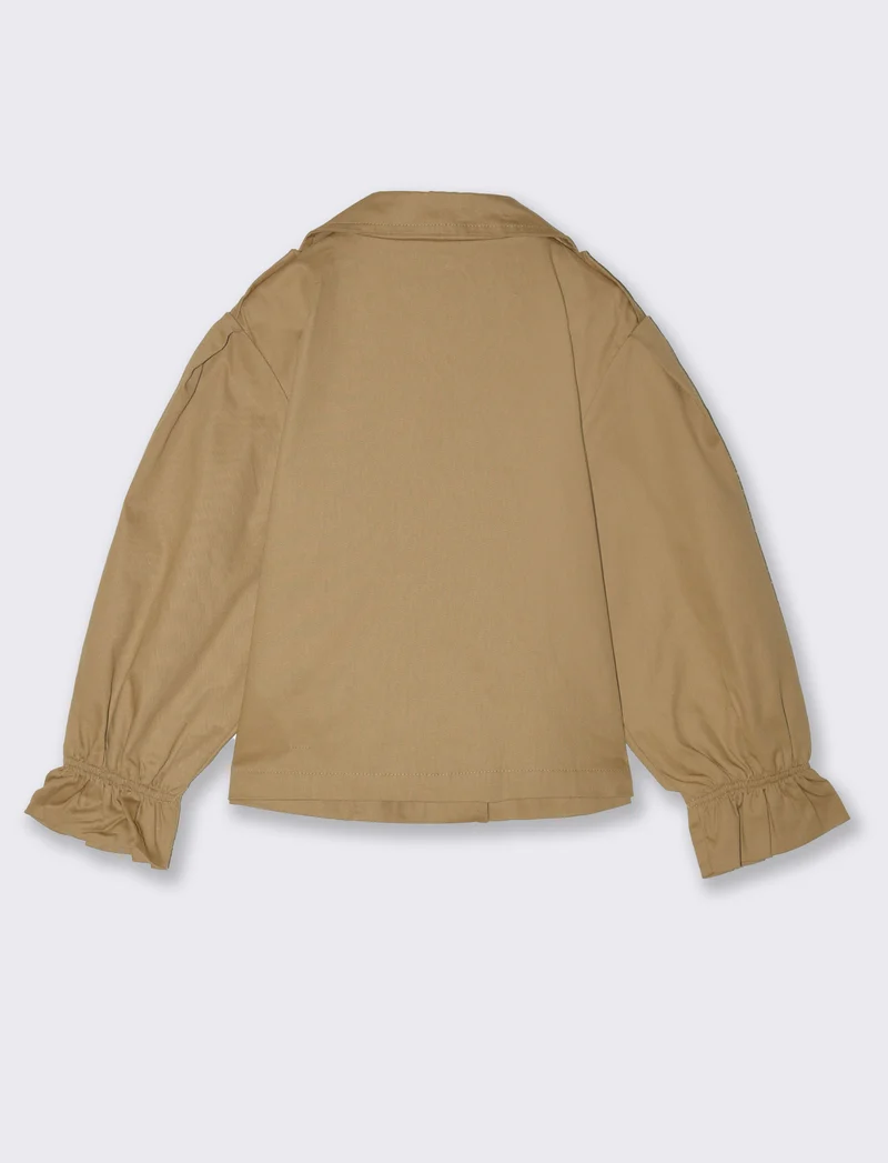 Giacca corta in twill da bambina - Kaky 1