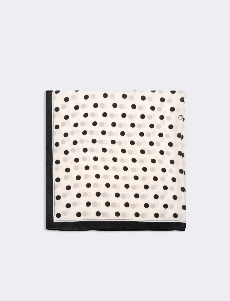 Foulard donna stampe pois 70x70 - Bianco