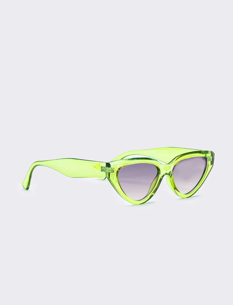 Occhiali donna a gatta trasparenti - Verde