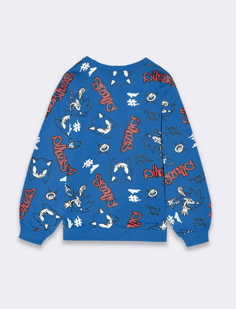 Felpa stampata sonic da bambino - Blu