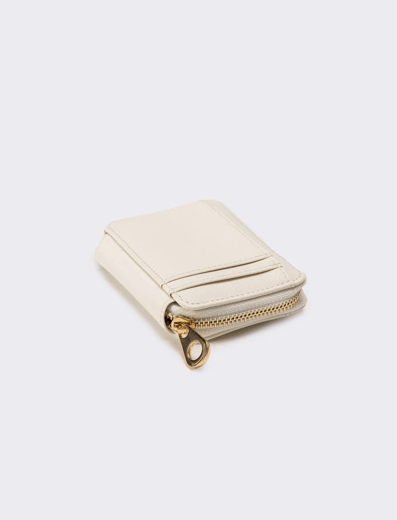 Portafogli donna con zip intorno - Bianco