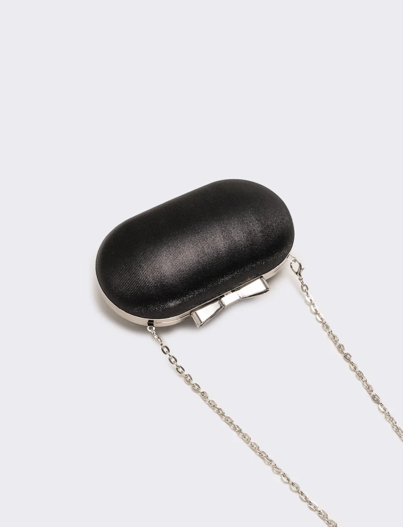 Borsa donna pochette con fiocco - Nero