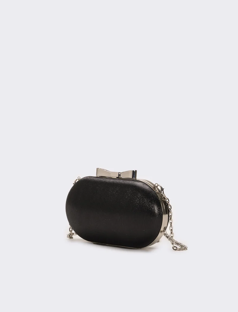 Borsa donna pochette con fiocco - Nero