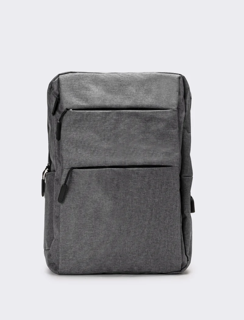 Zaino uomo basic con zip - Grigio