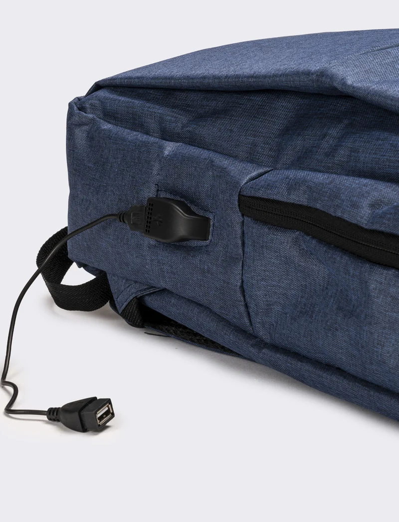 Zaino uomo basic con zip - Blu