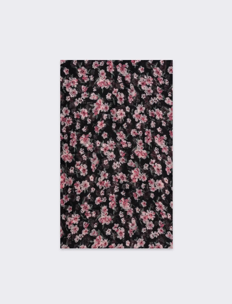 Foulard donna fiorellini - Nero