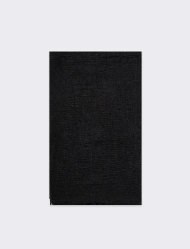 Foulard unito uomo garzato - Nero